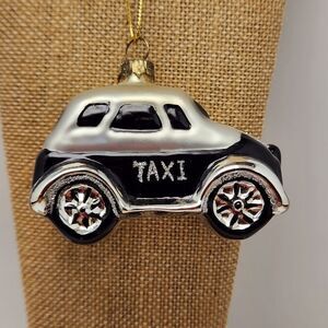 Thomas Pacconi Taxi Car Blown Glass Christmas Ornament Museum Series